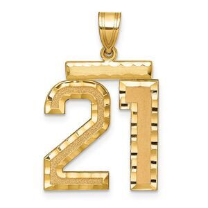 14k Yellow Gold, Varsity Collection, Large D/C Pendant Number 21